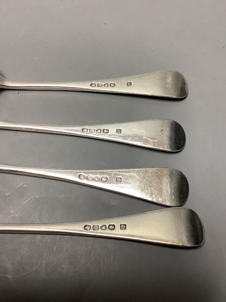 A mixed collection of Old English pattern silver flatware, Georgian and later, approximately 19.5cm